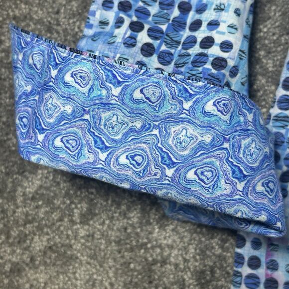 Robert Graham Shirt 2XL Blue Abstract Geometric Polka Colorful Rave Flip Cuff - Picture 6 of 16